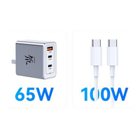RedMagic Fast Charger 65W, Compact USB-C & USB-A Power Adapter with 3 Ports for Phones, Tablets & Laptops (UAE ONLY)