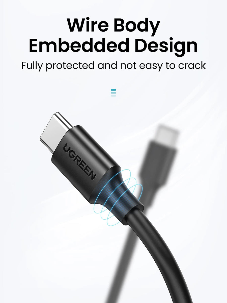 UGREEN USB C to USB-C Charger Cable 60W Type C to C 1 METER Lead Fast Charging Compatible With iPhone Air/17/16 Pro Max, Galaxy S25 Ultra, Pixel 9, iPad Pro 2024/Air 5, MacBook Pro (1M)