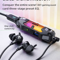 PIVA X41 4-in-1 USB-C Gaming Hub & Docking Station with DAC Sound Card, 60W PD Fast Charging, 3.5mm Audio Jack, USB Data Port, RGB Lighting – Compatible with iPhone, iPad, Android, RedMagic & Laptops