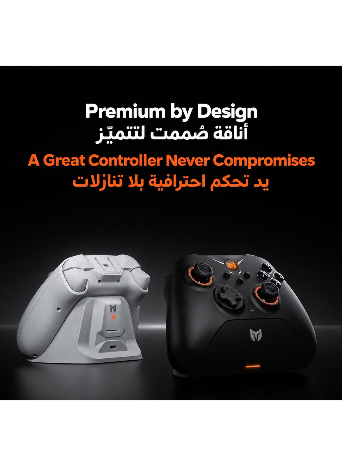 BIGBIG WON Gale Hall Gaming Controller, Wireless & Wired Gamepad, 2000-Level Precision Joysticks, 12-Bit ADC, Zero Dead Zone, Anti Stick Drift, 1000mAh Battery, Charging Dock, 2.4G Bluetooth, Gyroscope, Macro, for PC Switch iOS Android