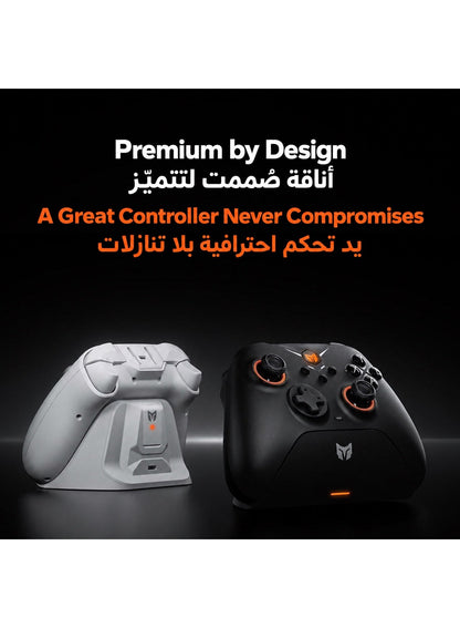 BIGBIG WON Gale Hall Gaming Controller, Wireless & Wired Gamepad, 2000-Level Precision Joysticks, 12-Bit ADC, Zero Dead Zone, Anti Stick Drift, 1000mAh Battery, Charging Dock, 2.4G Bluetooth, Gyroscope, Macro, for PC Switch iOS Android