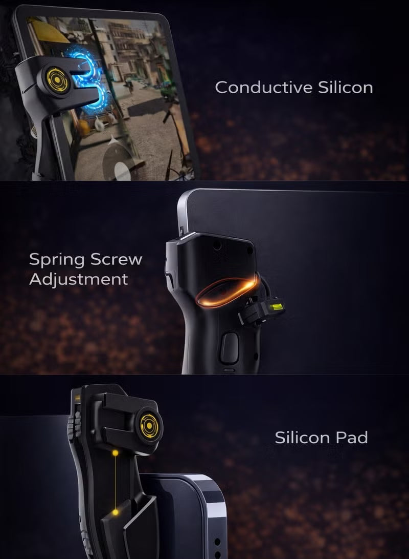 Automatic iPad Triggers AKPAD-8K by MEMO, Super Fast Shooting, High-Frequency Burst Mode, 80mAh Long-Lasting Battery, Alloy Buttons, Compatible with iPad, RedMagic, Lenovo, and Samsung Tablets – PUBG and COD Accessory