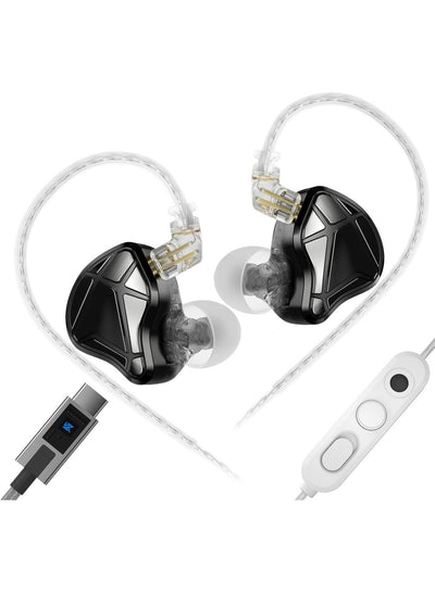 KZ AXAS iem Type C Gaming Headset with dual Microphones, & Built-in DSP Sound Card, 4 EQ Modes, Low Latency, Compatible with RedMagic, USB-C iPhone, iPad, Samsung, Android, PC and Laptop for PUBG Mobile, Free Fire, Valorant and CS2, Built for immersive Ga
