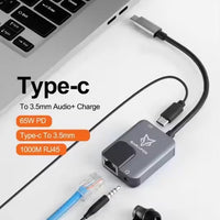 Sarafox 3-in-1 Gaming Adapter & Converter Dongle, Type-C USB Hub with 3.5mm Audio, RJ45 Ethernet 1000Mbps Network Adapter, PD 3.0 Fast Charging, Low Latency Gaming Adapter for PUBG – Compatible with Razer, Xiaomi, RedMagic, iPad, iPhone, Samsung, Android