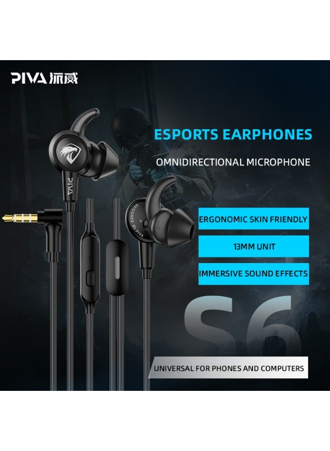 PIVA S6 Falcon Gaming Earphones 3.5mm Wired Earbuds with RGB Lighting Built-in S