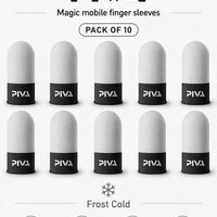 PIVA 10 Mobile Gaming Finger Sleeves – Frost Cold Silver Fiber Touchscreen Finger Cover for PUBG & FPS Games, Anti-Sweat, High Sensitivity, Smooth Control For RedMagic, iPhone, iPad, Samsung, Poco and Mobile Phones (5 Pairs / 10 PCS)