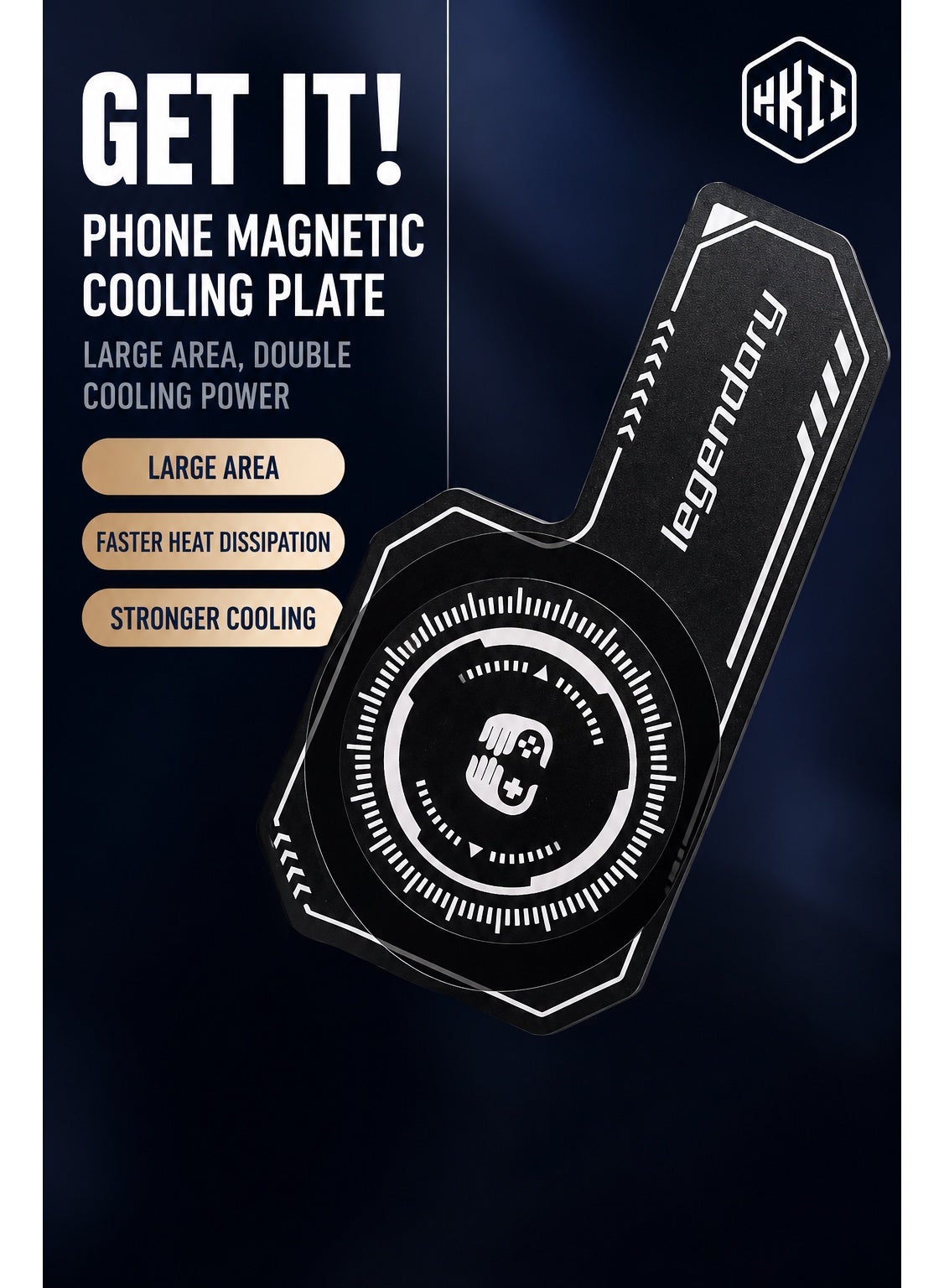Magnetic Suction Sheet for Cell Phone Cooler by Legendary, for Phones and Tablets, Thermally Conductive Steel Plate with Strong Adhesive, Compatible for Most Cooling Devices or Magnetic Attachments for iPhone and iPad and Samsung and RedMagic