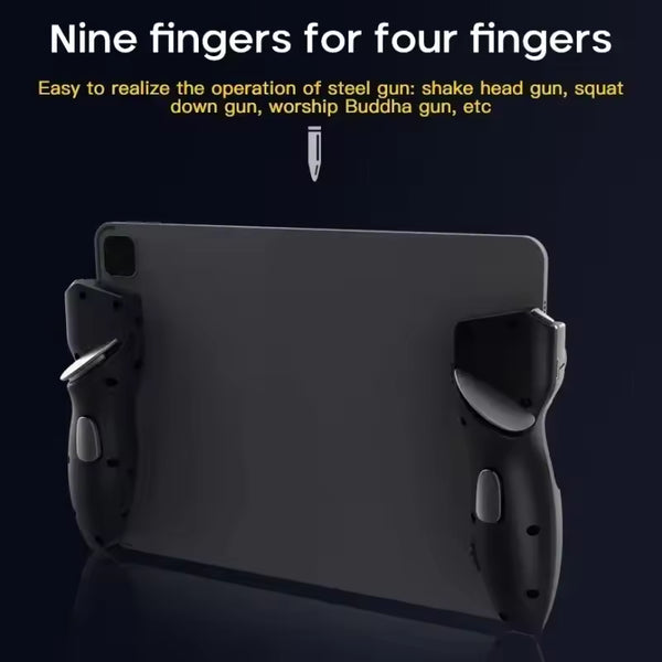 MEMO Six Finger  AUTO-LASER Gamepad Joystick Controller AK-PAD8K for PUBG Aim Shooting L1 R1 Game Trigger Handle for IPad IOS Android Tablet