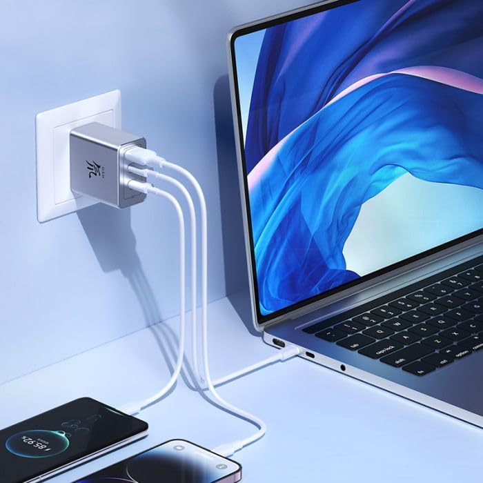 RedMagic Fast Charger 65W, Compact USB-C & USB-A Power Adapter with 3 Ports for Phones, Tablets & Laptops (UAE ONLY)
