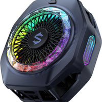 Black Shark Magnetic Phone Cooler 5 Pro - 18 Addressable RGB LEDs, Detachable Grip, APP-Controlled Thermostatic Cooling Fan for iPhone MagSafe/Android/iPad -Gaming/Streaming/Photography (LEBANON  ONLY)