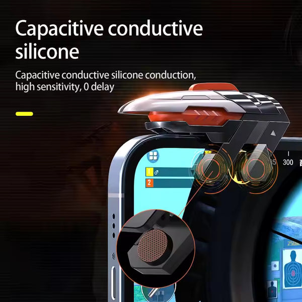 AK06 AUTO 6 Fingers Mobile Phone Gaming Accessories for PUBG Aim Shooting Gamepad Trigger L1R1 Button for IOS/ANDROID Game Controller - MOBILE ONLY
