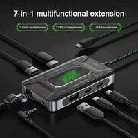 7-in-1 Audio HD Adapter Piva DS7 Type C Universal Headphone Converter Tablet Data Support Fast Charging L5X7