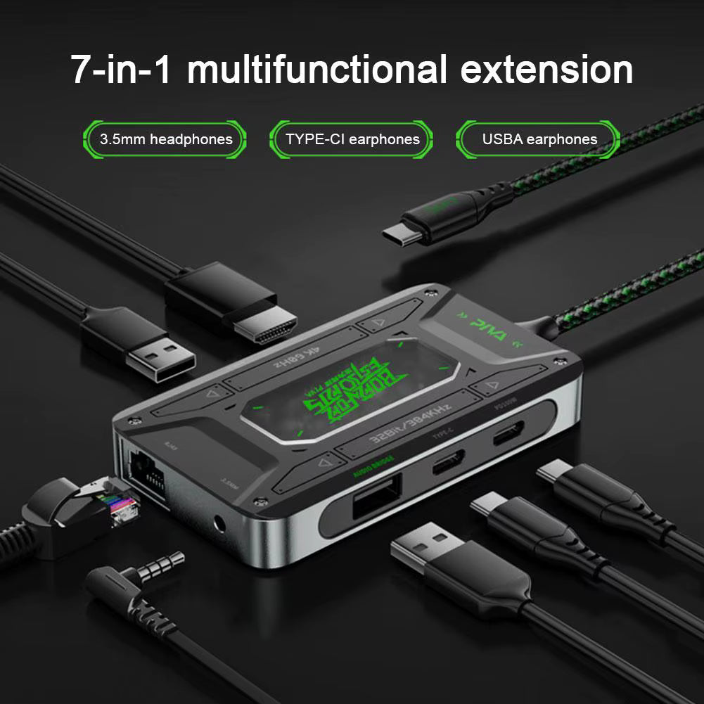7-in-1 Audio HD Adapter Piva DS7 Type C Universal Headphone Converter Tablet Data Support Fast Charging L5X7