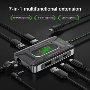 7-in-1 Audio HD Adapter Piva DS7 Type C Universal Headphone Converter Tablet Data Support Fast Charging L5X7