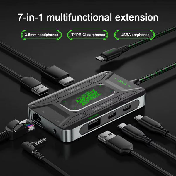 7-in-1 Audio HD Adapter Piva DS7 Type C Universal Headphone Converter Tablet Data Support Fast Charging L5X7