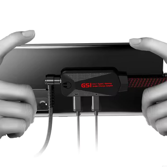 GS1 3-in-1 Mobile Gaming Sound Card USB-C to 3.5mm Headphone Jack Adapter Type C PD QC 60W Fast Charge Adapter Hi-Res Sound Card