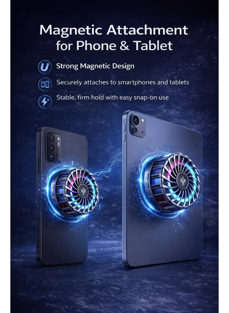 Phone Cooler RedMagic 4 Pro Magnetic Phone/Tablet Cooler –27W Ultra-Cooling Gaming Fan with Graphene Heatsink, Magnetic Mount – Cooling Fan For RedMagic Astra, Smartphones, Tablets, iPad & Steam Deck (Perfect for PUBG Mobile, COD & More)