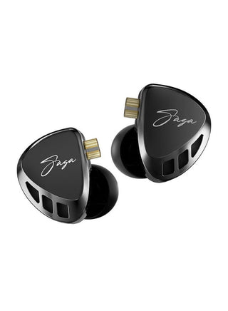 KZ Saga IEM Bass Improved Version, Wired 3.5mm HiFi In-Ear Monitor Earphones with HD Microphone and Single-Button Control, High-Performance Internal Magnetic Dynamic Driver, Deep Sub-Bass, Enhanced Midrange Vocals, Harman Curve Tuning, Immersive 360° Pano