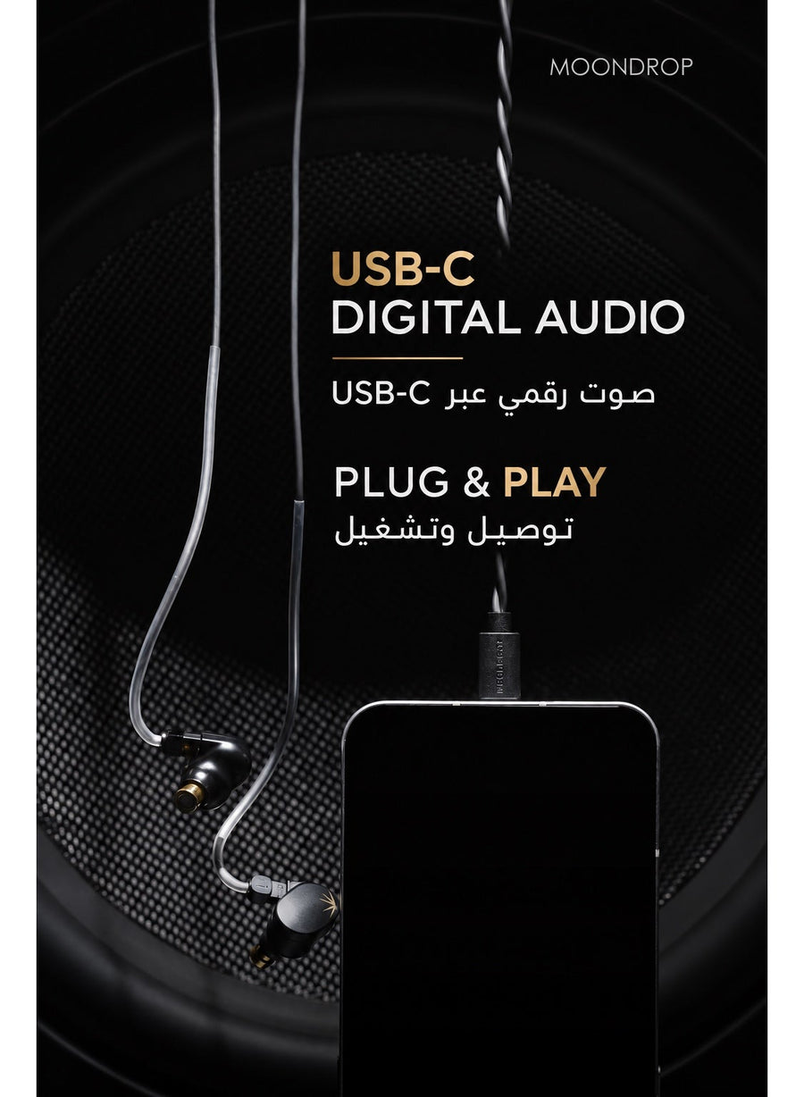 MOONDROP CHU II DSP Type-C IEM Headphones with Microphone, HiFi USB-C Wired In-Ear Monitor with 10mm Dynamic Driver, DSP Tuning, 3 Bass Modes, Detachable 0.78mm 2-Pin Cable for Music, Gaming, PC & Mobile