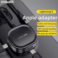 PIVA G2 iPhone Lightning Adapter – Headphone Jack with 21W Lightning Fast Charging, HD Clear Voice with Extra Bass, Zero Delay, Mic Supported, MFI-Certified Chipset, Perfect for iPhone 8, X, 11, 12, 13, and 14 Pro Max (Double Lightning))