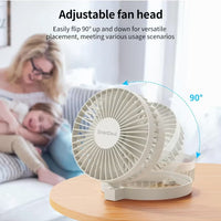 SmartDevil USB Desk Fan, Small Personal Desktop Table Fan with Strong Wind, Quiet Operation Portable Mini Fan for Home Office Bedroom Table and Desktop (white)