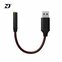 NDND N1 3.5mm to USB-A Audio Adapter Cable with Built-in DAC, Hi-Res 24-bit/96kHz Sound, Noise-Cancelling Audio Transmission, Ultra-Low Latency
