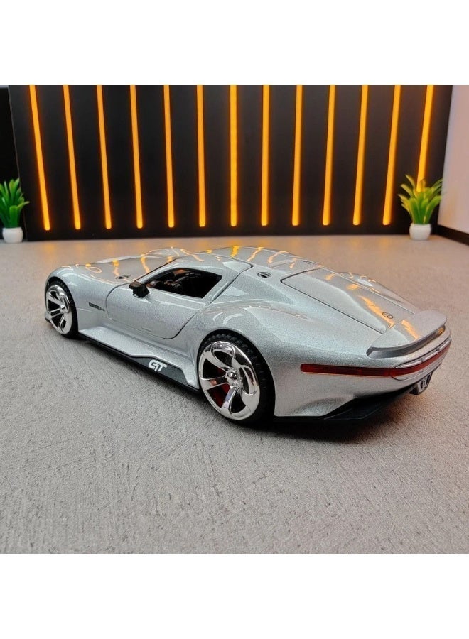 Mercedes-Benz AMG Vision GT Concept – Premium Silver Diecast Model Car with Opening Gullwing Doors, Perfect for Gifts, Office Desk Decoration, Kids’ Rooms, and Collectors
