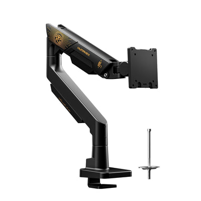 Humanex Divine Power Premium Professional Gaming Monitor Arm, Heavy Duty Single Monitor Desk Mount for 24–57″ Screens, Supports up to 27 kg, Full Motion Tilt, Swivel and 180° Screen Rotation, VESA 75×75 / 100×100, Built In Cable Management, C-Clam