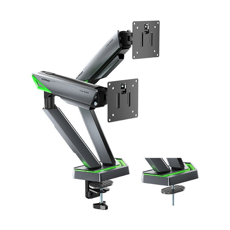 Humanex Humanex Infinity Mirror Premium Professional RGB Gaming Dual Monitor Arm