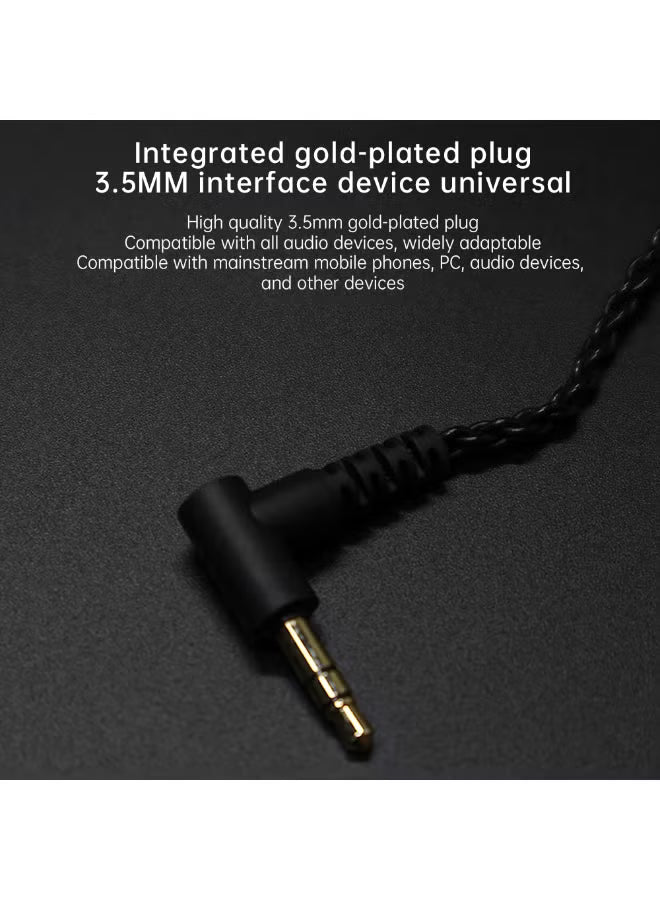 D 10-2 Hi-Fi Oxygen-Free Copper Audio Cable, 3.5mm Plug, 2-Pin Detachable Earphone Upgrade Cable for IEM Monitor Headphones, Compatible with KZ, CCA, TRN, QKZ, CVJ