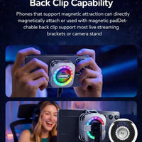 Phone Cooler Nubia RedMagic 6 Pro Magnetic Phone/Tablet Cooler – 30W Ultra-Cooling Gaming Fan with Graphene Heatsink, and Magnetic Mount – For Smartphones, Tablets, iPad & Steam Deck (Perfect for PUBG Mobile, COD & More) - Special Edition Black