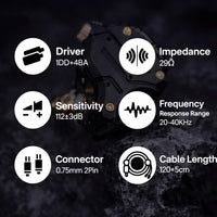 KZ ZS10 PRO X IEM original Upgraded 1DD+4BA Hybrid Driver HiFi in Ear Earphones IEM with Alloy Faceplate, Detachable Silver-Plated Recessed 2Pin Cable for Audiophile Musician DJ Stage (With Mic)