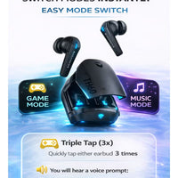 Machenike TH60 Gaming Earbuds TWS – Bluetooth 5.4, Ultra Low Latency Wireless Gaming AirPods, Dual Sound Modes (Gaming & Music), ENC Mic, IPX5 Water Resistant, Long Battery with Charging Case, USB-C Fast Charging – RedMagic, iPhone, iPad, Android, Samsung