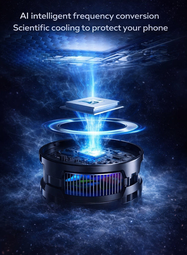 CX15 Ai Magnetic Smartphone Cooler, 15W Fast Cooling Semiconductor Radiator Fan for Gaming, Live Streaming & Vlogging – Ultra Quiet Heat Dissipation for iPhone 12/13/14/15 Series, Android Phones & iPad Tablets