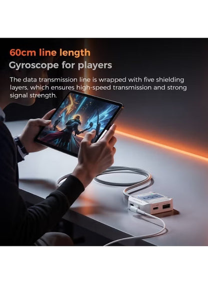 PLEXTONE GS5 Pro Gaming Dongle Adapter & Converter, 5-in-1 USB-C to 3.5mm Audio & USB Hub, PD 60W Fast Charging, Gaming Earphone Sound Adapter – Compatible with RedMagic, iPad, iPhone, Samsung Mobile, Laptops, Mobile Phones & Gaming Devices