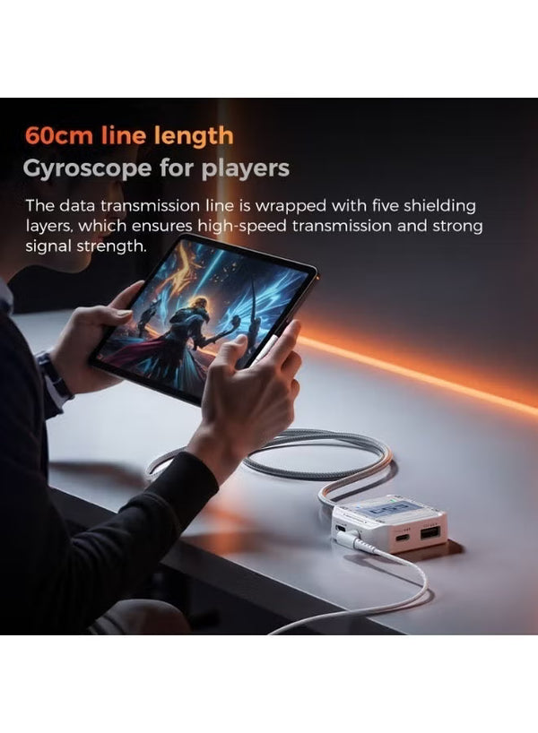 محول PLEXTONE GS5 Pro للألعاب Dongle وموزع تحويل، USB-C 5-in-1 إلى صوت 3.5mm وHub USB، شحن سريع PD 60W، محول صوت سماعات الألعاب – متوافق مع RedMagic، iPad، iPhone، Samsung Mobile، أجهزة الكمبيوتر المحمولة، الهواتف المحمولة وأجهزة الألعاب
