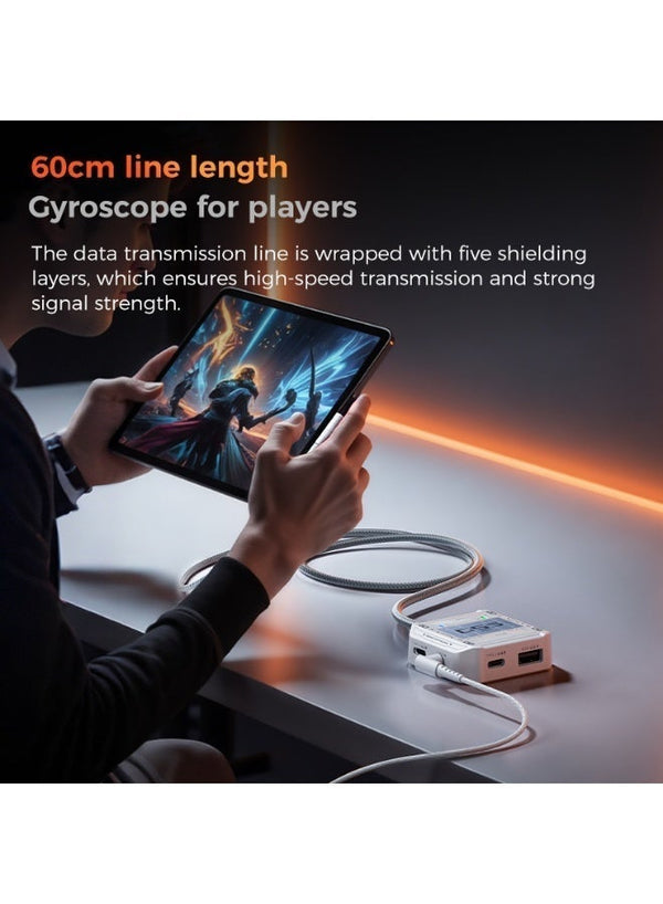 Plextone GS5 Pro Gaming Dongle Adapter & Converter, 5-in-1 USB-C to 3.5mm Audio & USB Hub, PD 60W Fast Charging, Gaming Earphone Sound Adapter – Compatible with RedMagic, iPad, iPhone, Samsung Mobile, Laptops, Mobile Phones & Gaming Devices