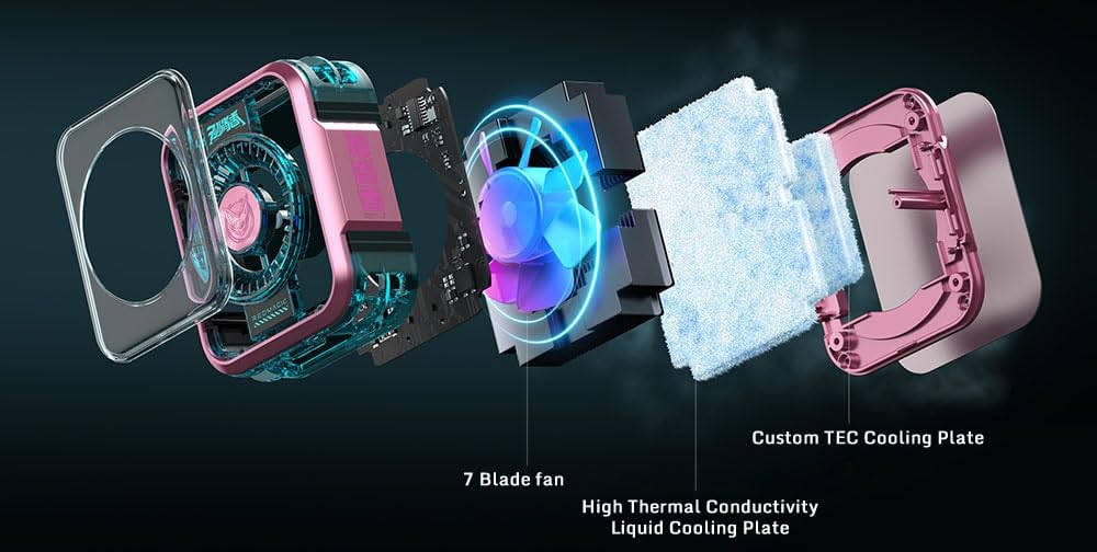 RedMagic 5 Pro Magnetic Phone Cooler Nubia  – Special Edition, 36W RGB Radiator Fan with Clip, Semiconductor Graphene Heatsink for Gaming, Streaming, iPhone, Android, iPad