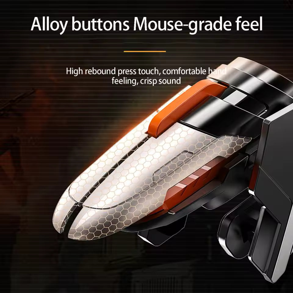 MEMO AK06 Automatic Laser Gaming Mobile Triggers, Super Fast Shooting, 25mAh long-lasting battery,High-Frequency Burst Mode, Alloy Buttons, iPhone/Android Compatible, PUBG Battlefield Accessory