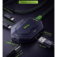 PIVA GS3 Pro 4-in-1 USB-C Audio and Charging Dongle USB Hub Adapter, High Resolution, 60W Fast Charging for Gaming and Live Streaming, for RedMagic, iPad, iPhone 15/16/17 Series, Android and Tablets (Perfect for PUBG Mobile and COD)