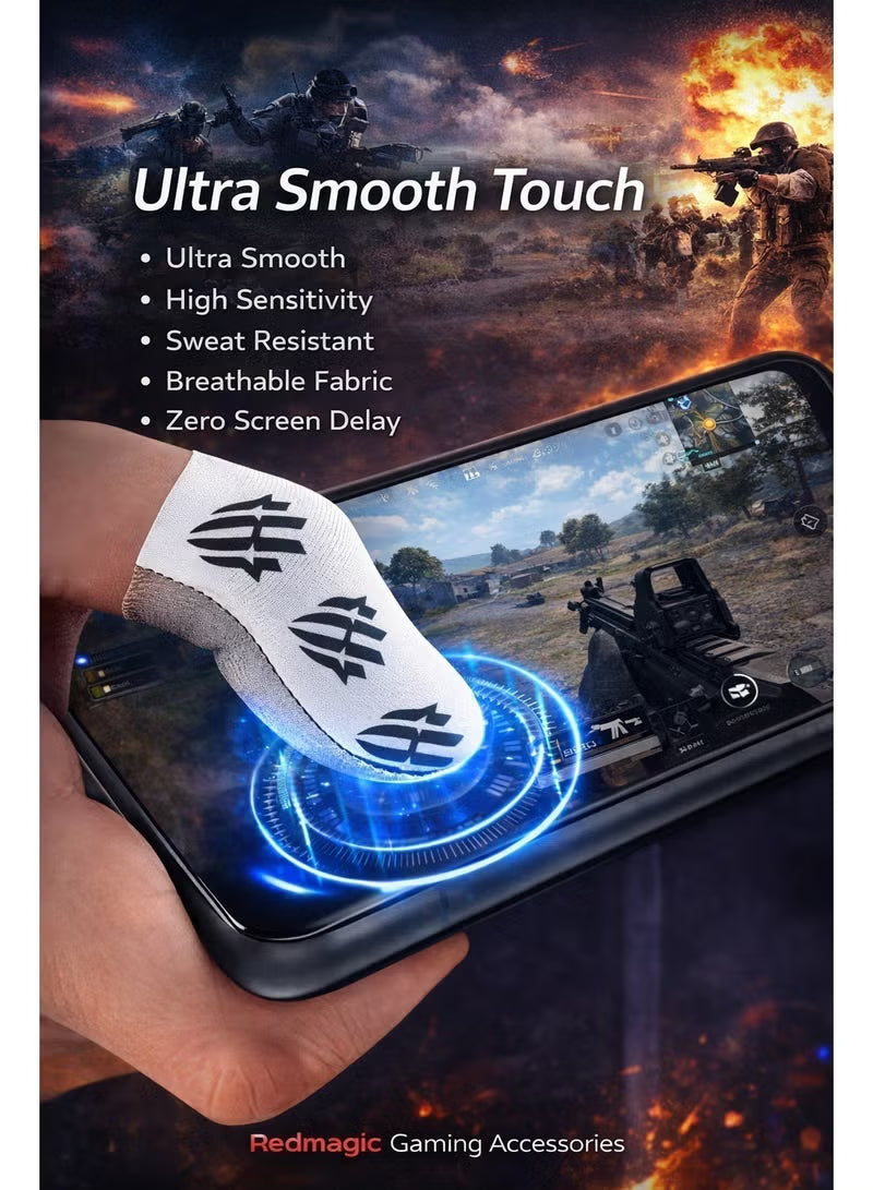 Gaming Finger Sleeves by RedMagic, Sweatproof Gaming Gloves Fingertip Silvercloth – Pro Finger Sleeves for Mobile/iPad Gaming