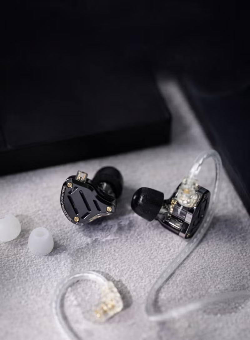 KZ ZS10 PRO 2 IEM In Ear Monitor, 1DD+4BA Hybrid Wired 3.5mm Earphone Earbuds with 4-Level Tuning Switch, 3-Way Crossover, Silver-Plated Cable for Musicians, Audiophiles & Gamers (With Mic)