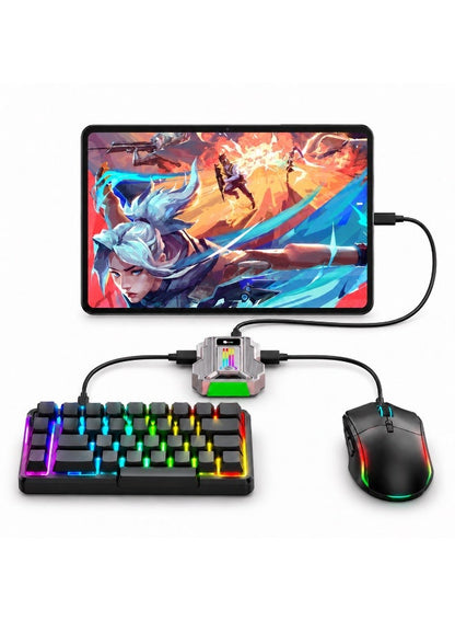 Mobile Gaming Keyboard Mouse Adapter Lie Ying 2 Pro, 1000Hz Android Gaming Converter & Mobile Gaming Dock, Key Mapping, Low Latency, RGB, Game Hall 2 App for PUBG Mobile, COD Mobile, Free Fire, Android Phones & Tablets