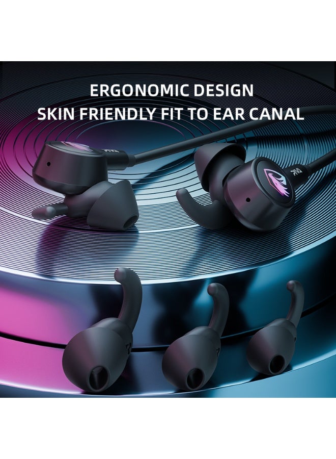 PIVA S6 Falcon Gaming Earphones 3.5mm Wired Earbuds with RGB Lighting Built-in S