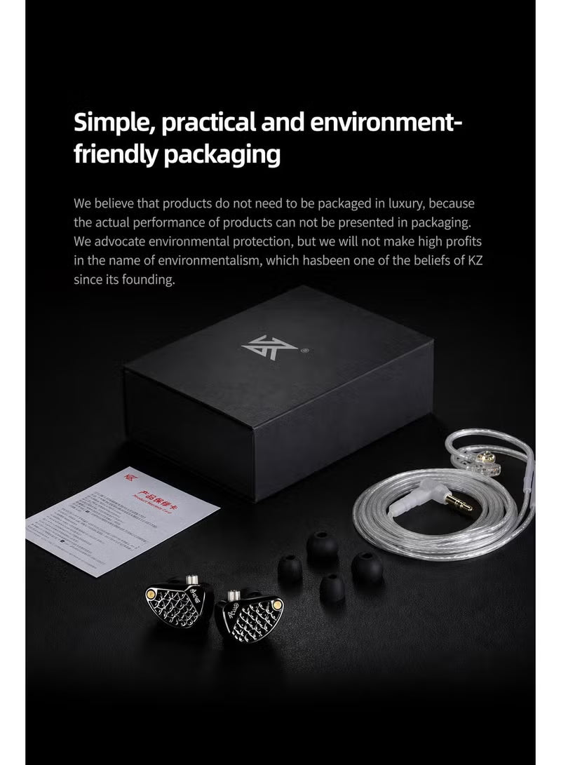 KZ AM16 IEM 16-Driver Bass Improved Armature In-Ear Monitor Earphones, HiFi Professional IEM with 3-Way Crossover, Ultra-Wide Frequency Response, 0.75 mm 2-Pin Cable, Studio-Grade Sound for Music & Gaming – Bass Improved Version with Mic