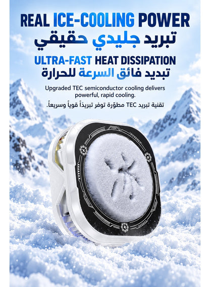 Ice Phone Cooler TH19 Pro AI, Magnetic Ice Cooling Fan with Smart Temperature Control, 5 Cooling Modes, 100-Level Precision Adjustment, Digital Display, RGB Lighting, Strong Magnetic Hold & Clip for iPhone Android Gaming