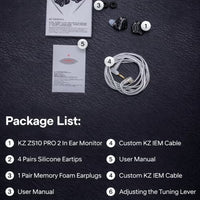 KZ ZS10 PRO 2 IEM In Ear Monitor, 1DD+4BA Hybrid Wired 3.5mm Earphone Earbuds with 4-Level Tuning Switch, 3-Way Crossover, Silver-Plated Cable for Musicians, Audiophiles & Gamers (With Mic)