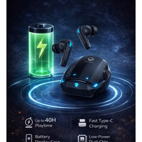 Machenike TH60 Gaming Earbuds TWS – Bluetooth 5.4, Ultra Low Latency Wireless Gaming AirPods, Dual Sound Modes (Gaming & Music), ENC Mic, IPX5 Water Resistant, Long Battery with Charging Case, USB-C Fast Charging – RedMagic, iPhone, iPad, Android, Samsung