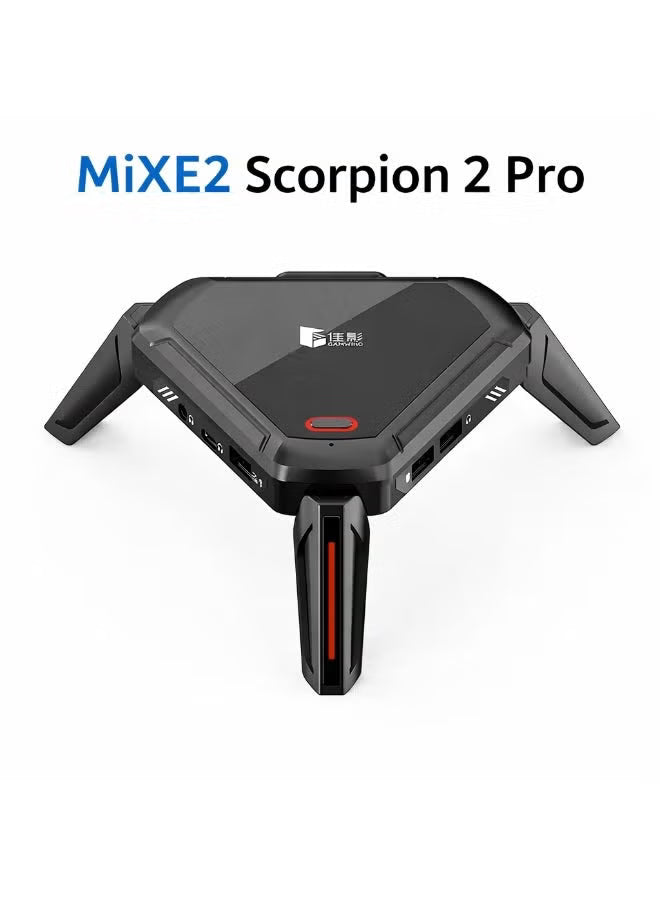 Scorpion 2 Pro Keyboard & Mouse Converter for Mobile Gaming by Gamwing, Wired 100Mbps Ethernet Network Port, Low Latency Signal Transmission, 2000Hz Polling Rate, RGB Lighting, Multiple Audio Interfaces, Supports RedMagic, Android 10+, HyperOS, HarmonyOS,