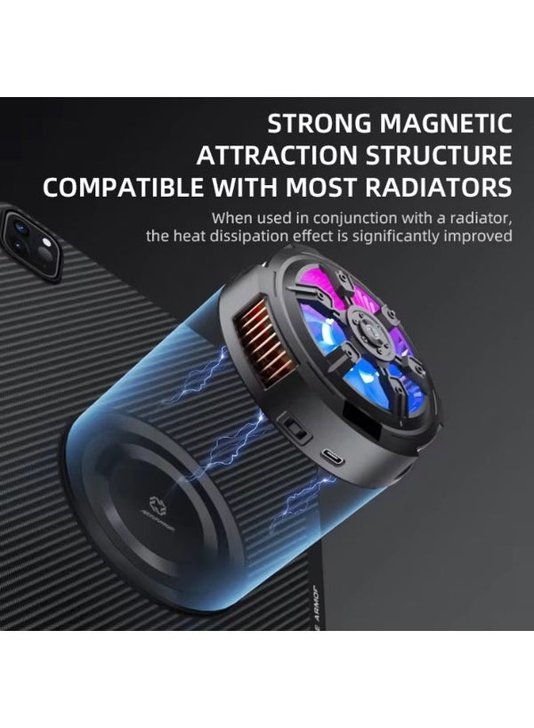PIVA 2-in-1 Magnetic Gaming Protective Case, Carbon Fiber TPU Cover with Built-In Magnetic Ring and Thermal Conductive Plate, Shock-Resistant Protection, Compatible with Magnetic Coolers – for iPad Pro 11-inch 2024–2025 M4/M5
